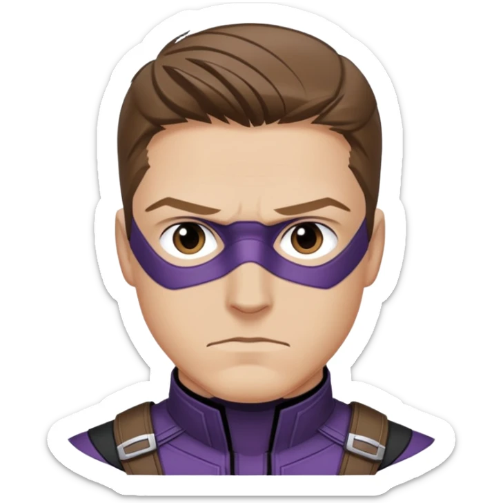 hawkeye clint barton portrait marvel, brown hair from captain america: civil war sticker