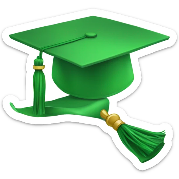 Green  graduation cap sticker