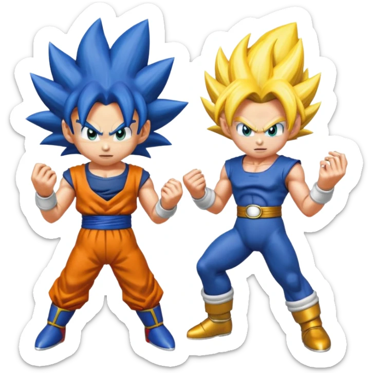 Goku and vegeta gun shoot sonic save Goku potara earrings = sonic Goku super Saiyan 3 sticker