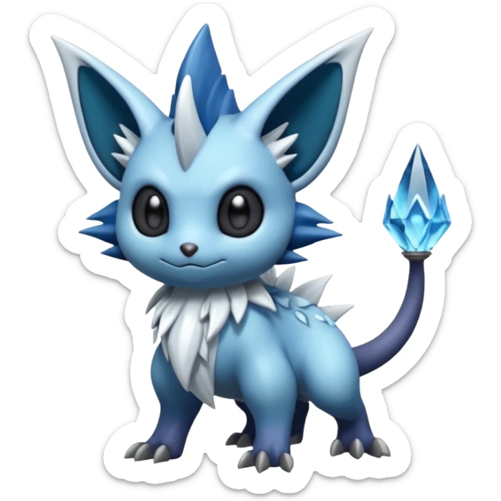 Elemental plum-plumed dark dusky mechanical frosty fairy-like fantasy epic rare Glalie-Sneasel-Togetic-Pokémon-Fakémon-hybrid-creature sticker