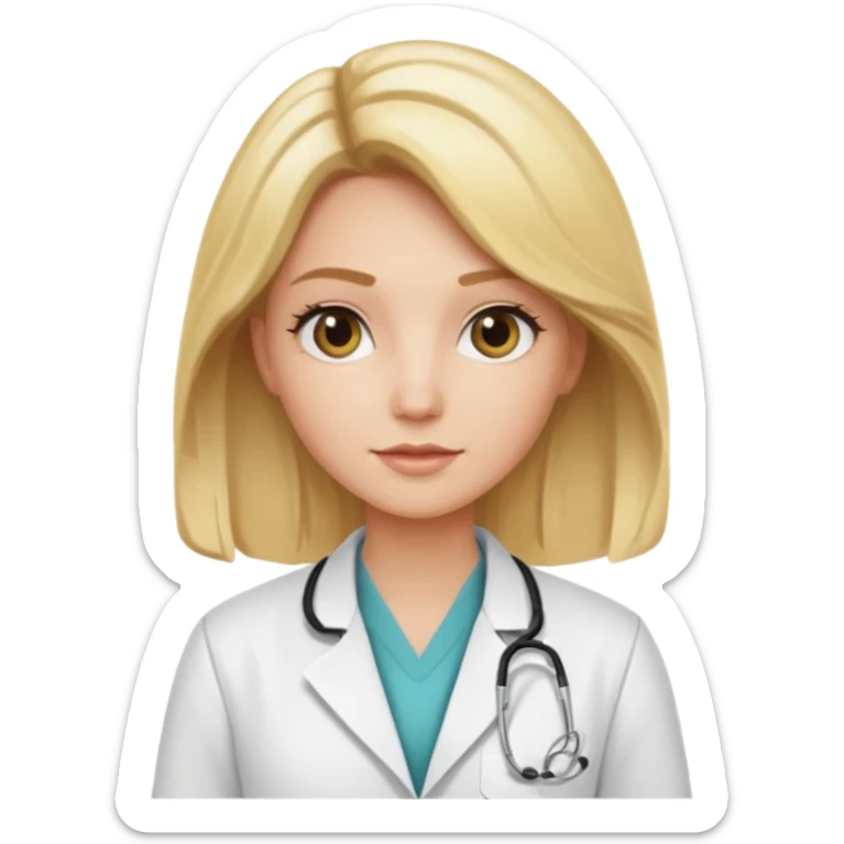 Cosmiatra en spa rubia balayage cabello hasta la cintura sticker