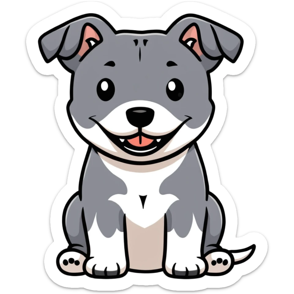 cute Staffordshire Bull Terrier dog with happy expression and strong body sticker