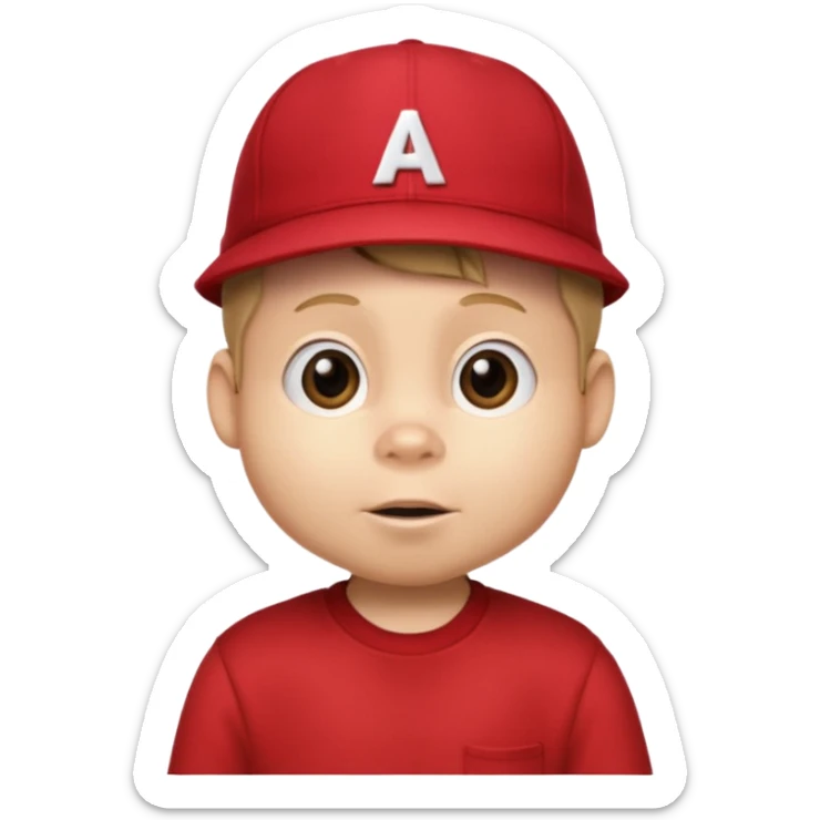 CHIPMUNK ALVIN FROM ALVIN AND THE CHIPMUNKS WITH RED SHIRT AND RED HAT VERY SKINNY AND MALNOURISHED. SKINNY THIN BODY sticker