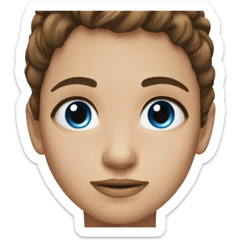 Pretty girl brown hair blue eyes sticker