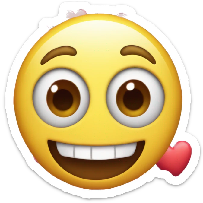 emoji with hearts instead of eyes with the mouth open to the right sticker