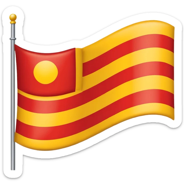 Flag with Yellow Color on the top and Red Color on the Bottom Only Two Portion equally made sticker