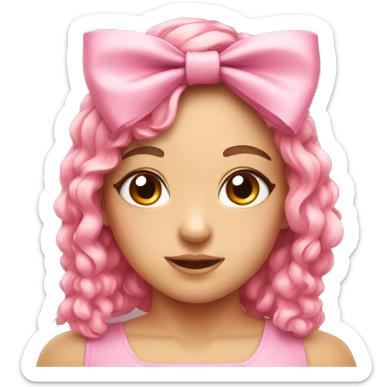 Cute pink bow sticker