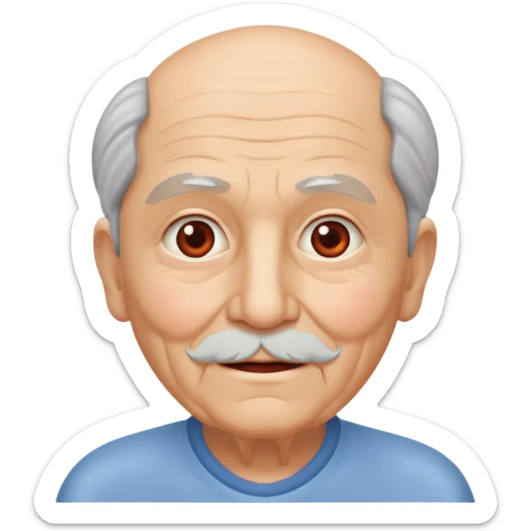 una imagen de un abuelo de 63 años con una enfermedad cardiovascular pero puedes poner al rededor habitos saludables PERO QUE SUFRA DE ENFERMEDAD CARDIOVASCULAR Y QUE NO SE VEA TAN FELIZZ sticker