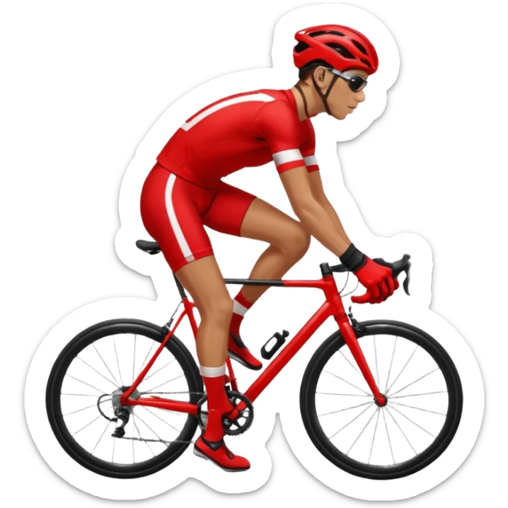 Racer + red jersey + bike gloves, City Cyclists. sticker