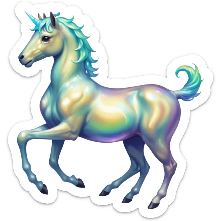 aesthetic brilliant divine lighting, oil paint  -  hieronymus bosch phantasmagoric mutated beautiful ethereal body of centaur sticker