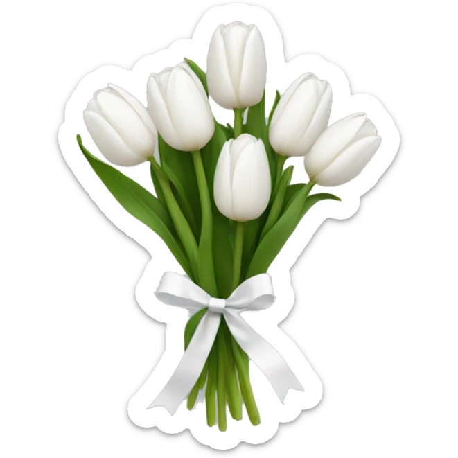 white tulip bouquet  sticker