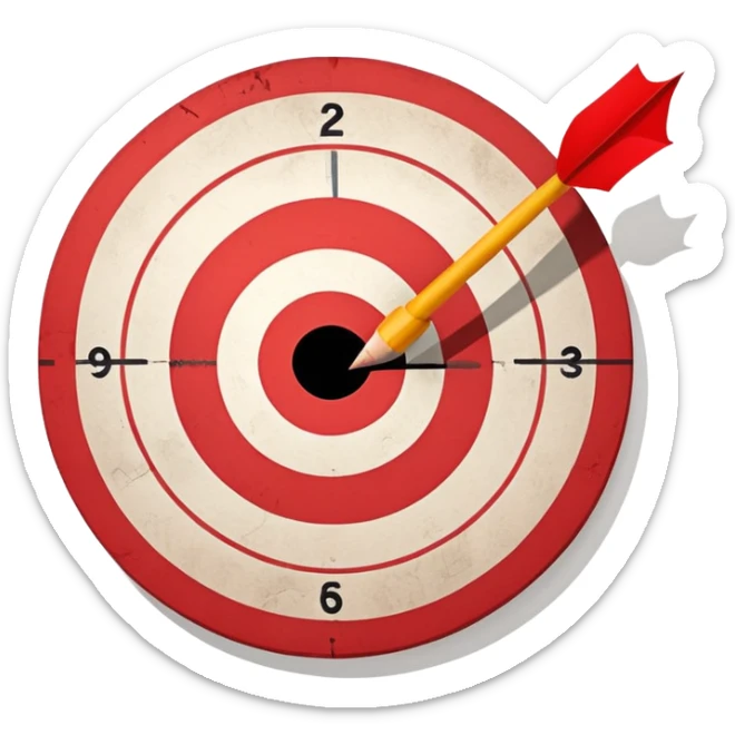 A target or bullseye with a painful face, representing a business pain point sticker