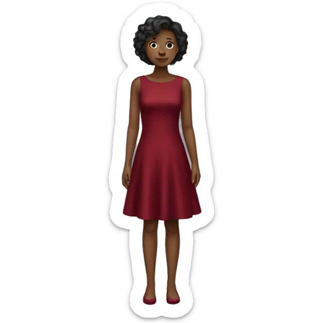 Dark red dress sticker