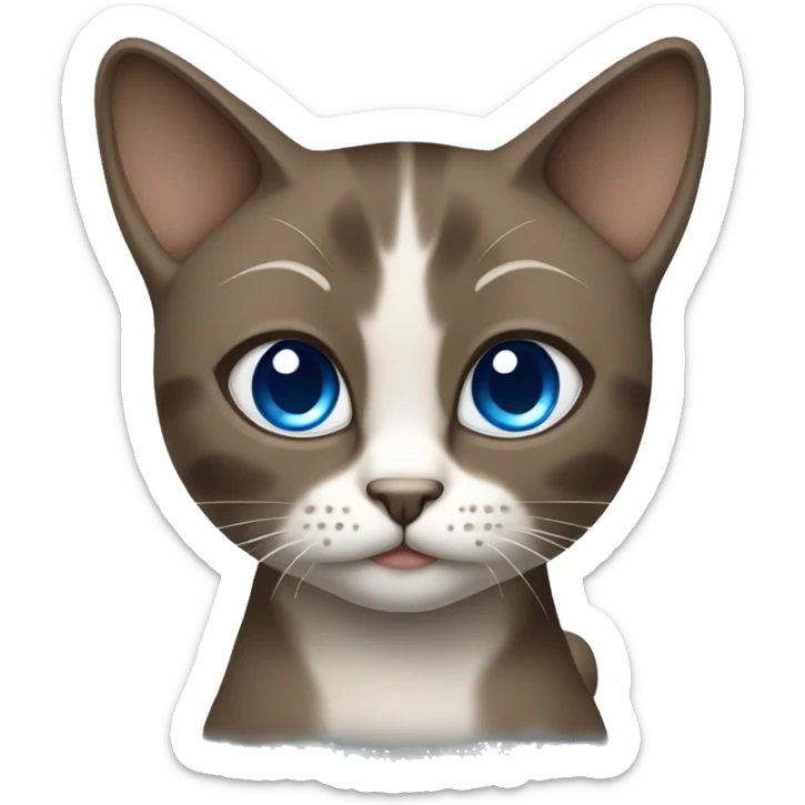 Dark Brown face - beige body and ears female thai cat with blue eyes  sticker