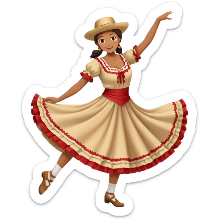 Cinematic Realistic scene of two square dancers in traditional American folk costumes, captured in joyful, coordinated motion with vibrant, rustic lighting that highlights their cultural heritage sticker