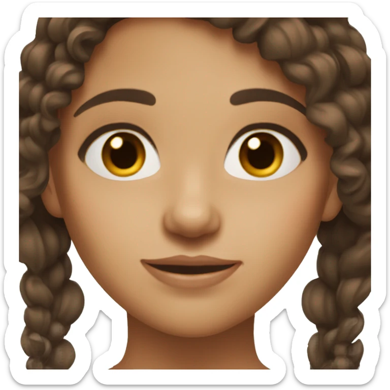 A girl with hazel eyes tan skin and dark brown hair sticker