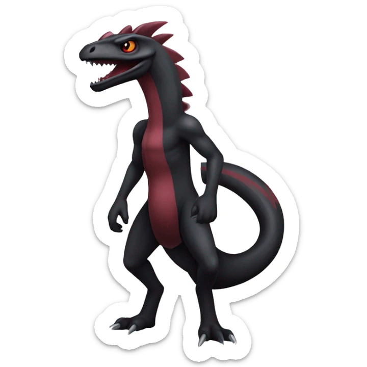 cool edgy black and maroon Dark-type nargacuga Salazzle  Salandite Pokémon full body sticker