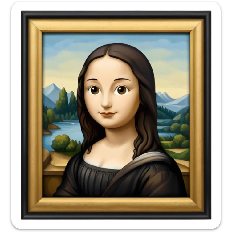  paint of Louvre giocanda frame more similar to a famousnpaint in Paris Louvre  sticker