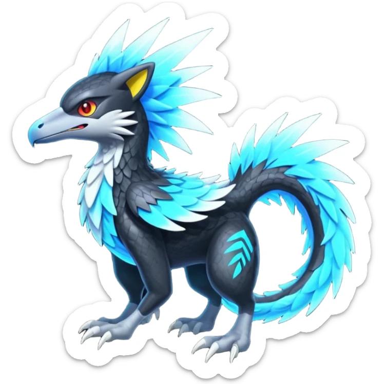 Neon Vibrant Pulsating Trail-glowing Chromatic Trico-Nargacuga-Silvally-fusion-hybrid sticker