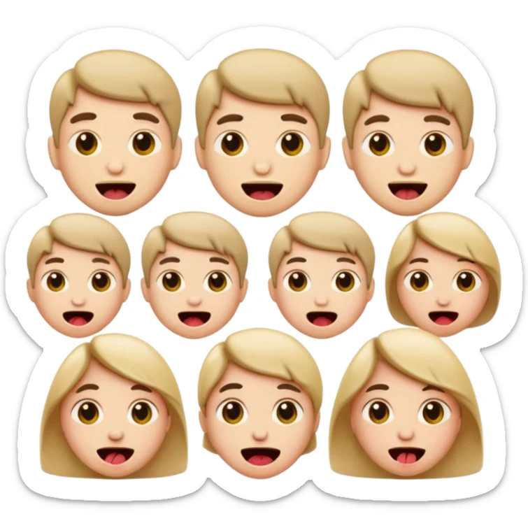 classic emoji, neutral face, neither feminine nor masculine, playful look, tongue out sticker