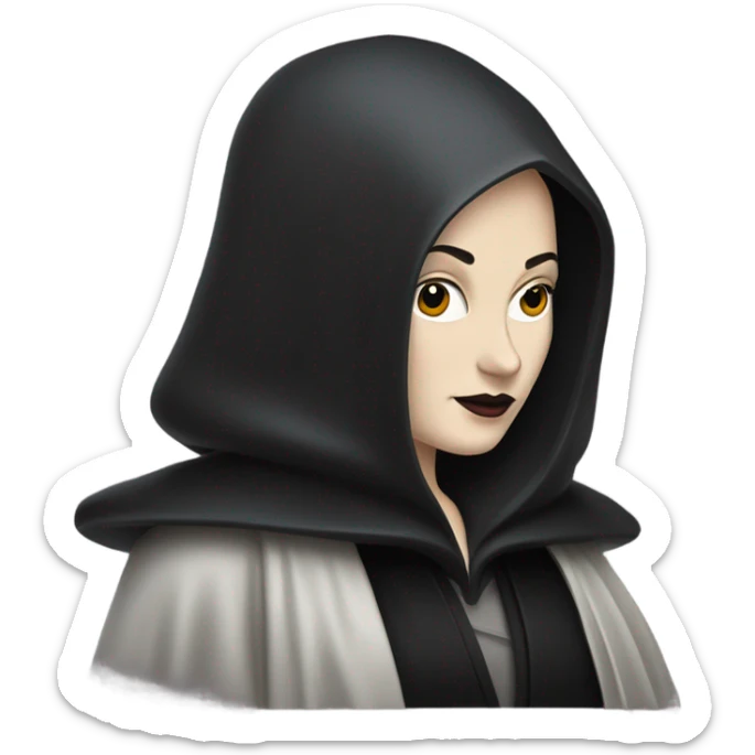 Jedi teen Morticia Addams flying a red Zephyr-J speeder sticker