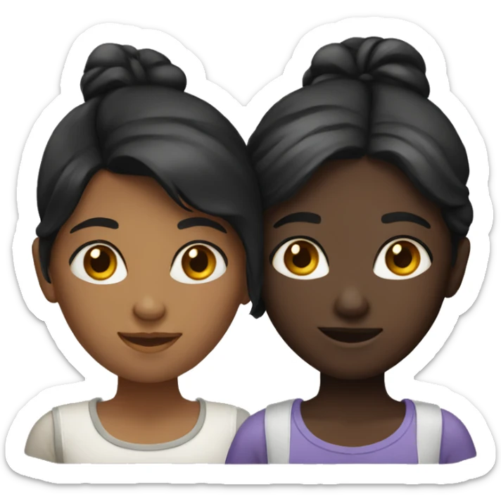 two girls (one with dark hair and dark skin  sticker