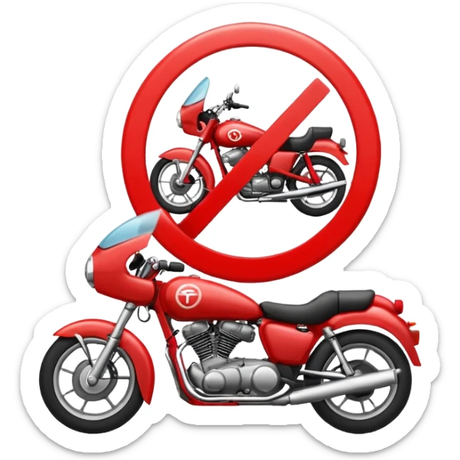 Vreau un emoji cu stop și sa fie împotriva motocicletelor sa fie interzise sticker