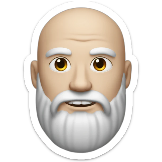 a man with white skin and a Viking beard and with a red line near the eye and who has no hair and looks like a Viking sticker
