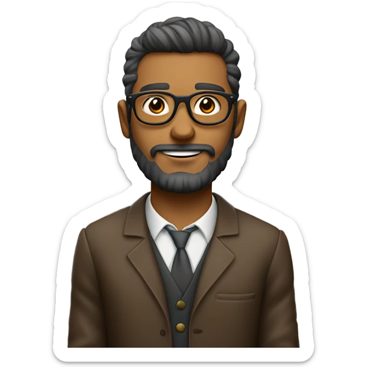 quier un chico de piel clara guero con barba  y lentes dando clases sticker