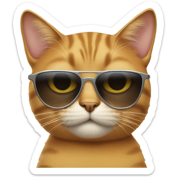 Cat with sunglasses sticker