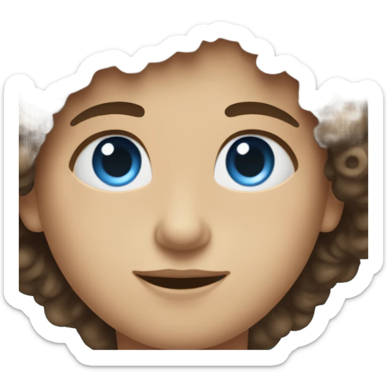 Light skinned woman with curly hair and white man with blue eyes and dark brown hair couple sticker