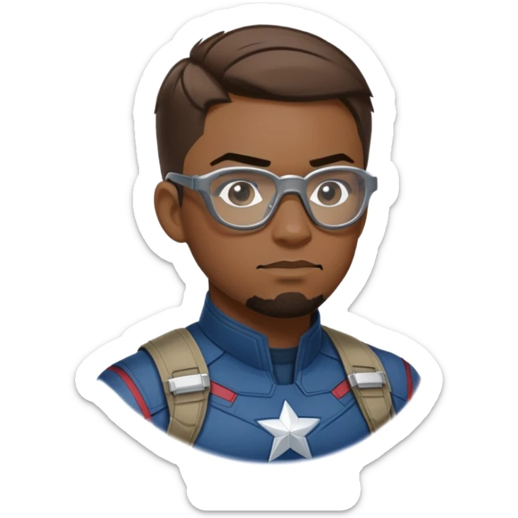 sam wilson with short hair, side-whiskers, and wear safety glasses from  from captain america: civil war sticker