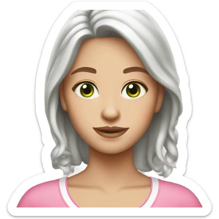 white country girl wearing pink brown hair green eyes  sticker