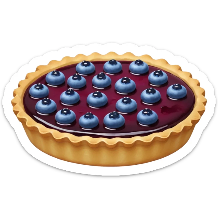 Make an emoji of a blueberry tart (small) that's broken off a bit so you can see the blueberry jam sticker