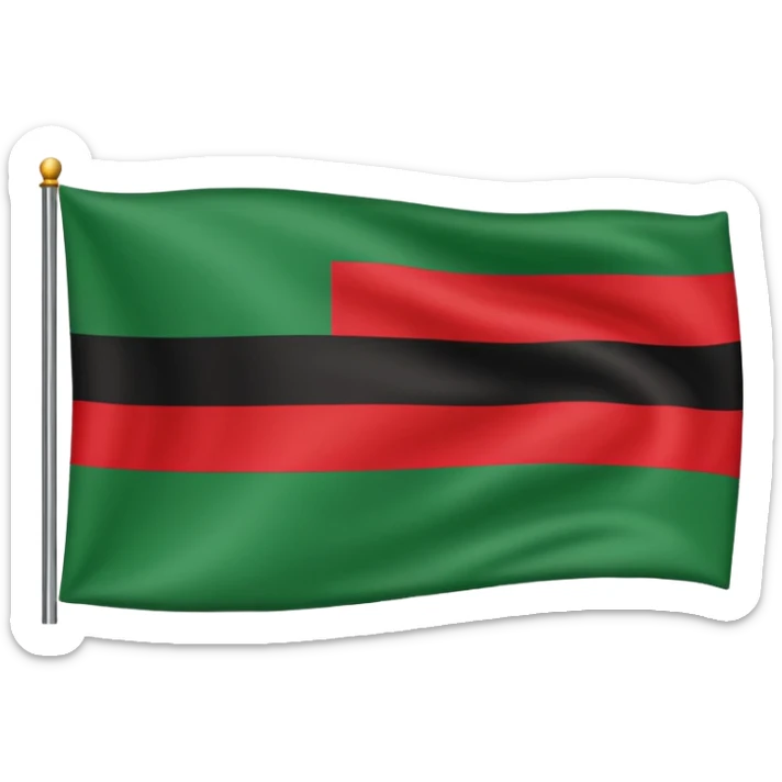 Pan African-African American Flag (Red-Black and Green horizontal stripes) - no stars or no other symbols, just the flag sticker