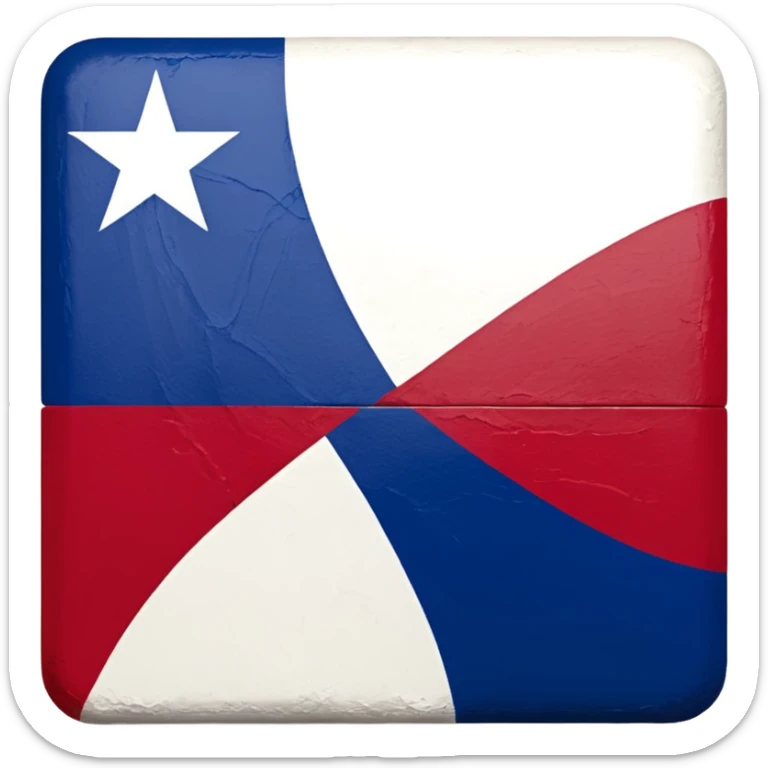 "A" "T" "X" Block letters painted the colors of the Texas state flag sticker