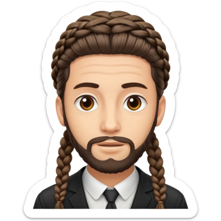 Orthodox Jewish Man emoji, with the braided hair sticker
