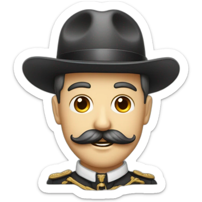 Dictateur des années 1940 en Allemagne avec une moustache carré sticker