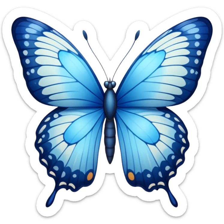 Blue butterfly sticker