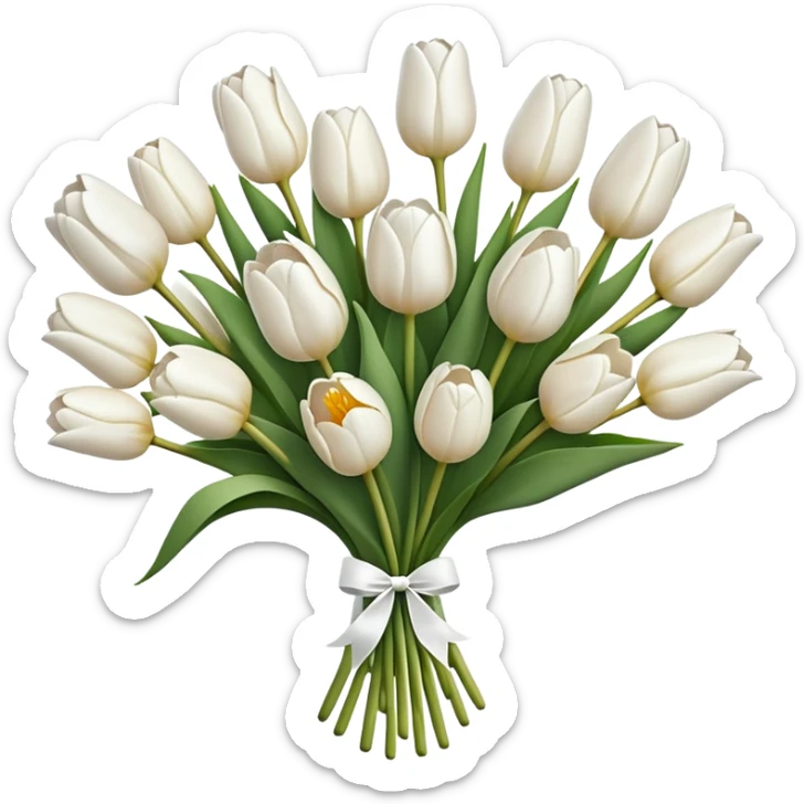 white tulip bouquet  sticker