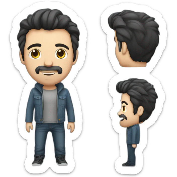 Dünner Mann mit kurzen schwarzen Haaren, einer Uhr und skinny Jeans  sticker