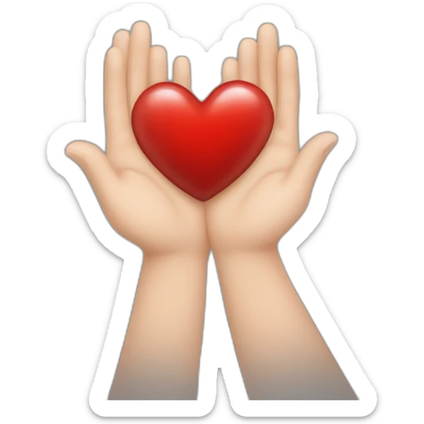 The heart is in the hands  sticker