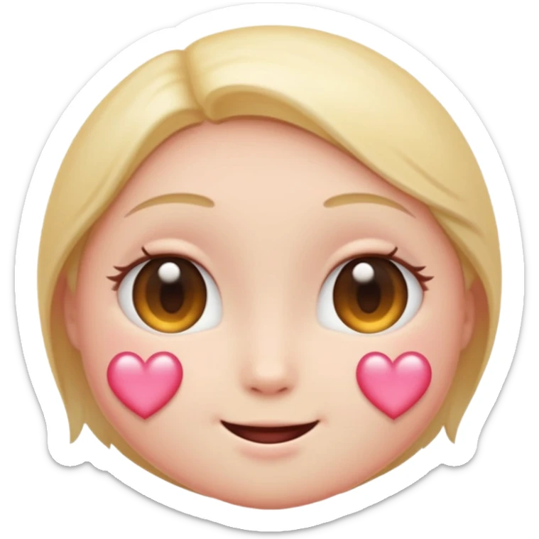 “Pastel round emoji with shy sparkling eyes, gentle blush, trembling smile, hidden heart, soft glow—expressing quiet love, vulnerability, and tender emotions sticker