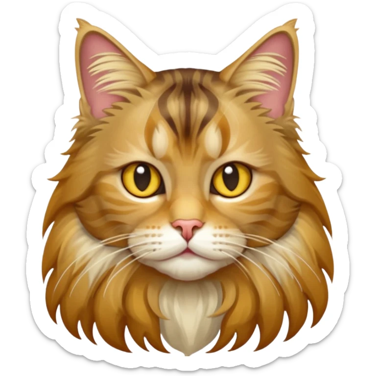 Realizza un gatto di razza maine coon con denti affilatissimi e cattivissimo sticker