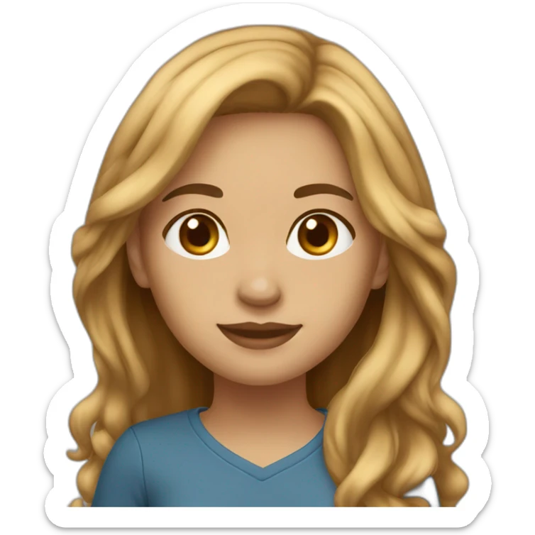 light skin girl long brown hairs with laptop sticker