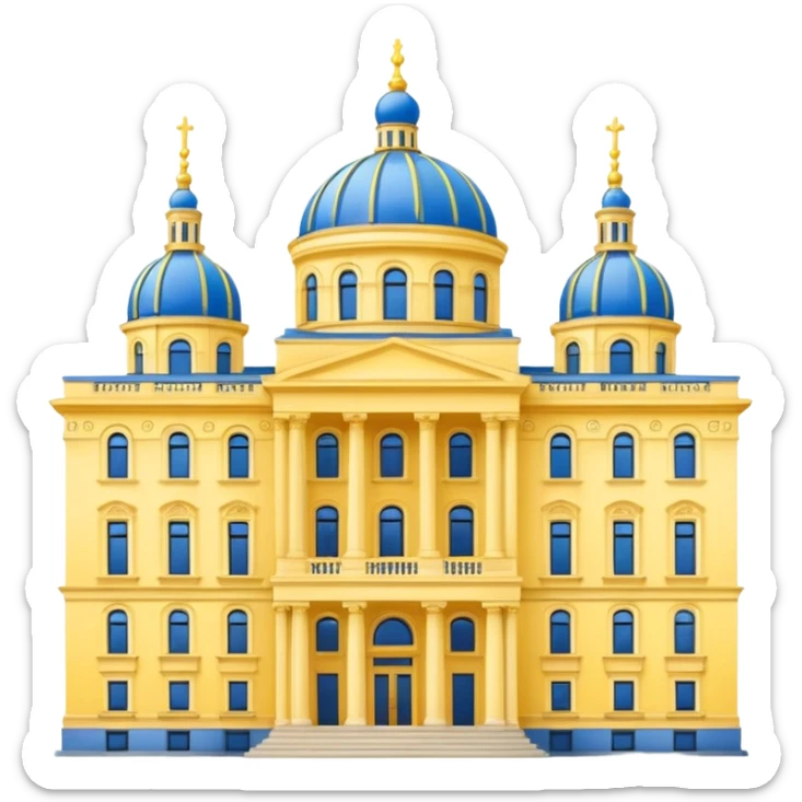 make the png emoji of Ukraine president's office building sticker