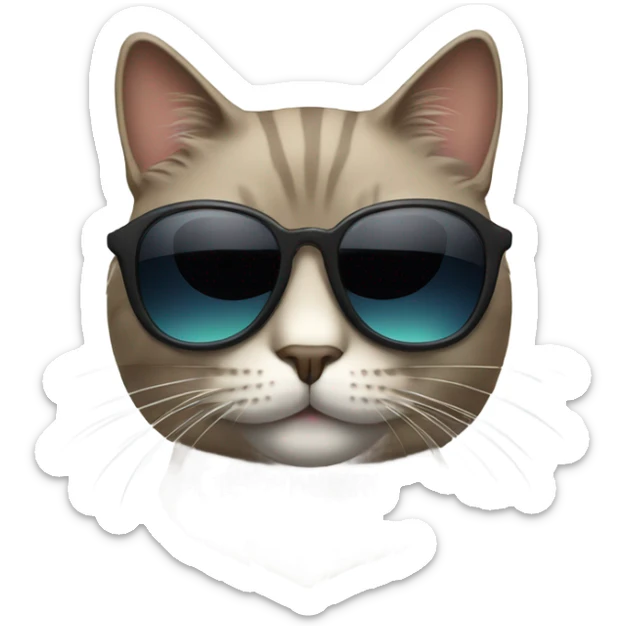 Cat with sunglasses sticker