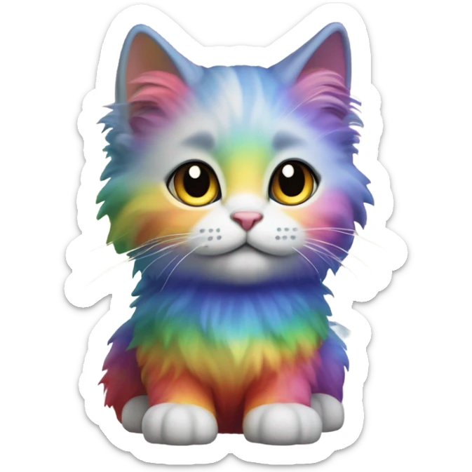 Rainbow and kitty  sticker