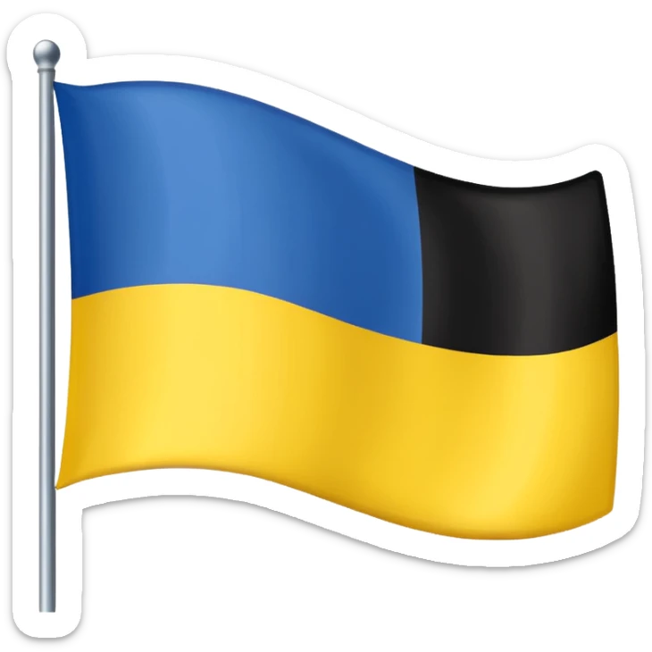 Uma bandeira de país tipo da Ucrânia mais em vez da cor azul vc coloca a cor preta onde fica o azul preto sem o azul sticker