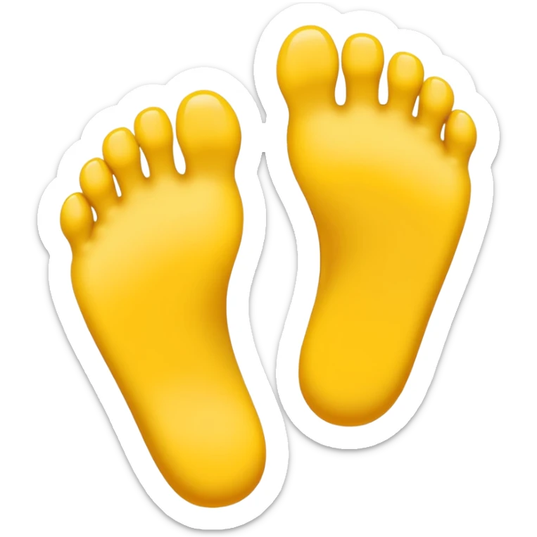i want a pair of feet on the style of the yellow apple foot emoji sticker